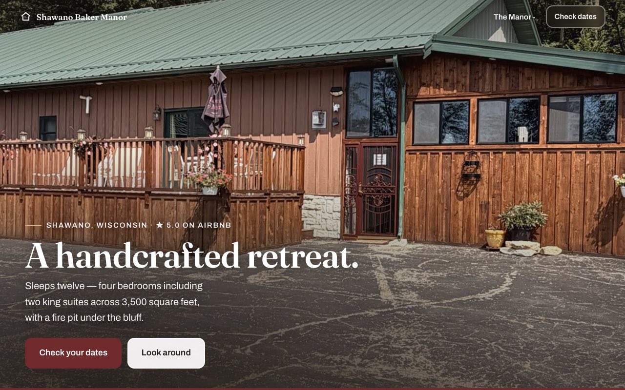 The Shawano Baker Manor website